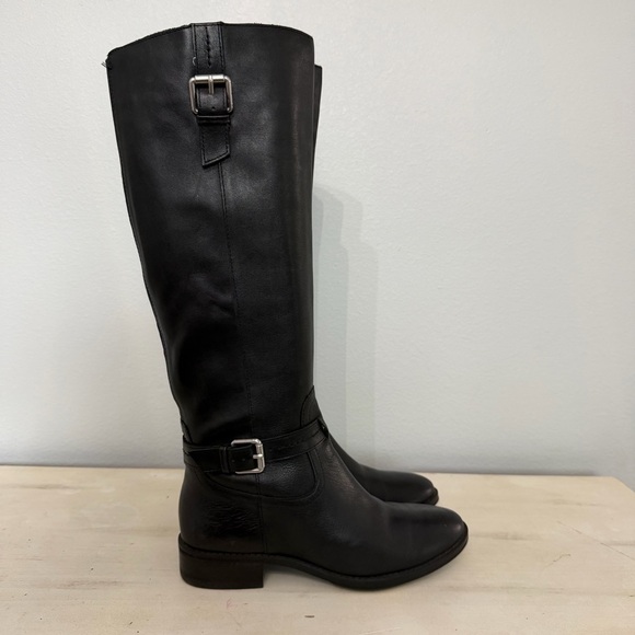 Sam Edelman Black Leather Ponce Buckle Tall Boots Size 6 - Picture 4 of 11